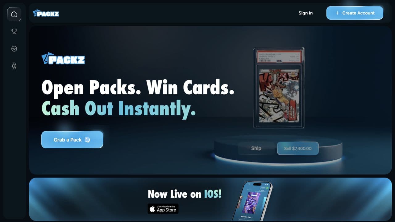 Packz: Public homepage